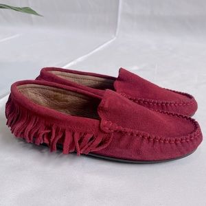 Atlanta Mocassin Moccasin handmade in Portugal suede fringe flat shoes s…